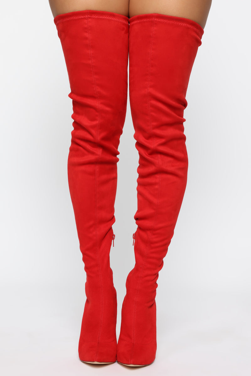 Vicky Over The Knee Boot - Red