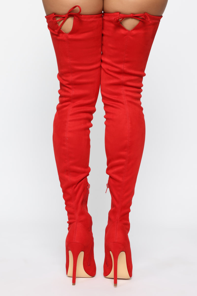 Vicky Over The Knee Boot - Red