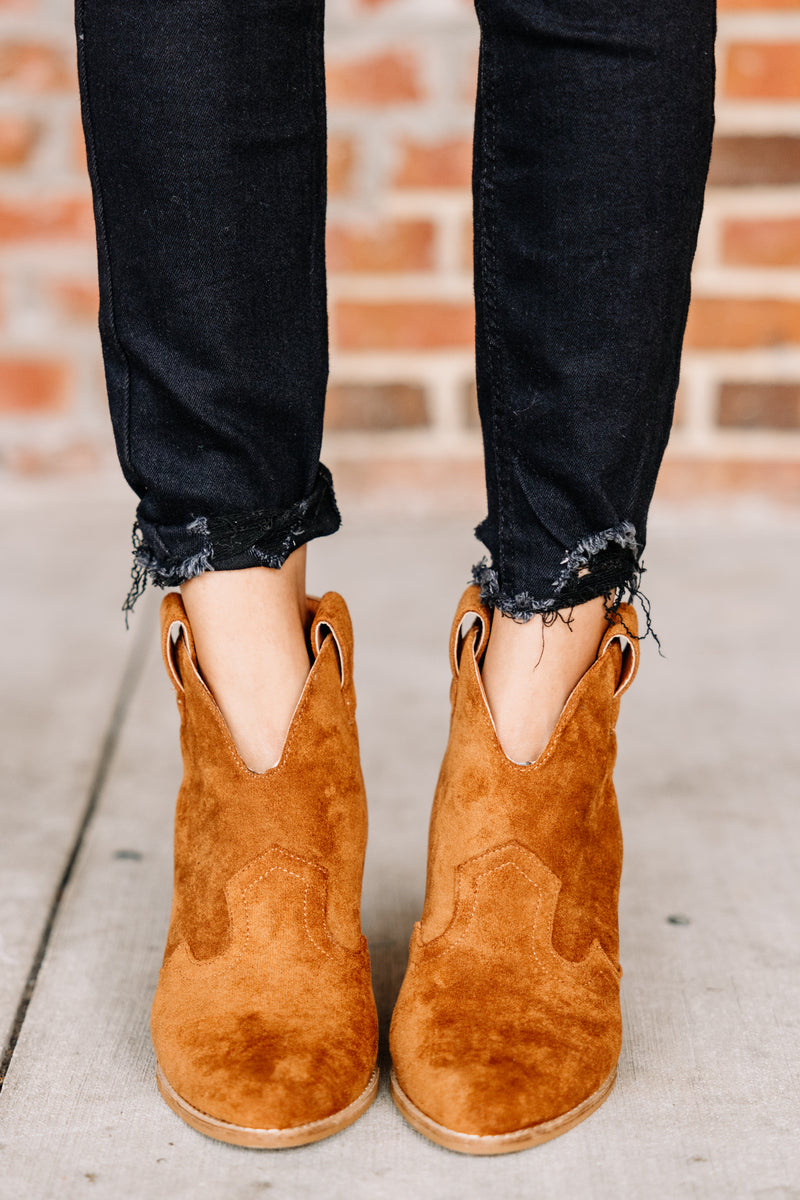 High Hopes Tan Brown Heeled Booties