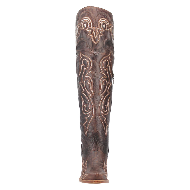 Dan Post® Ladies Kommotion Chocolate Snip Toe Tall Leather Boot DP4342
