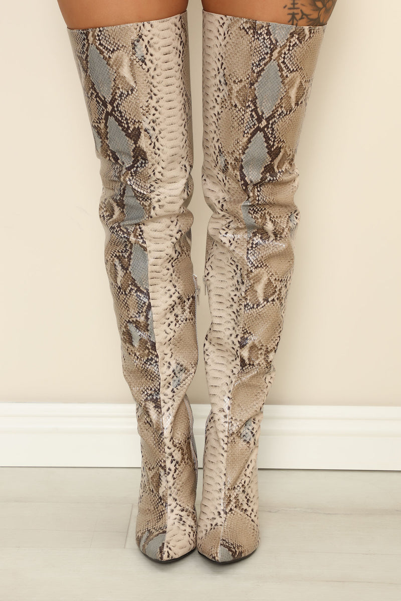 Serious Business Over The Knee Boots - Multi Color