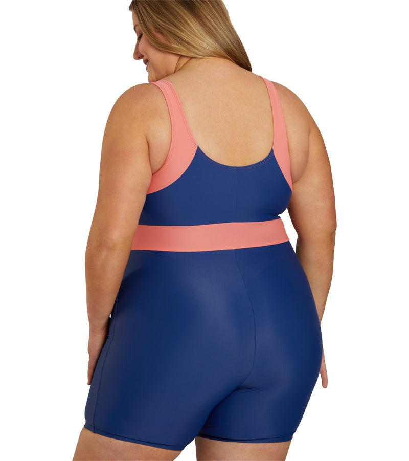 Sporti Plus Size Colorblock Unitard One Piece Swimsuit