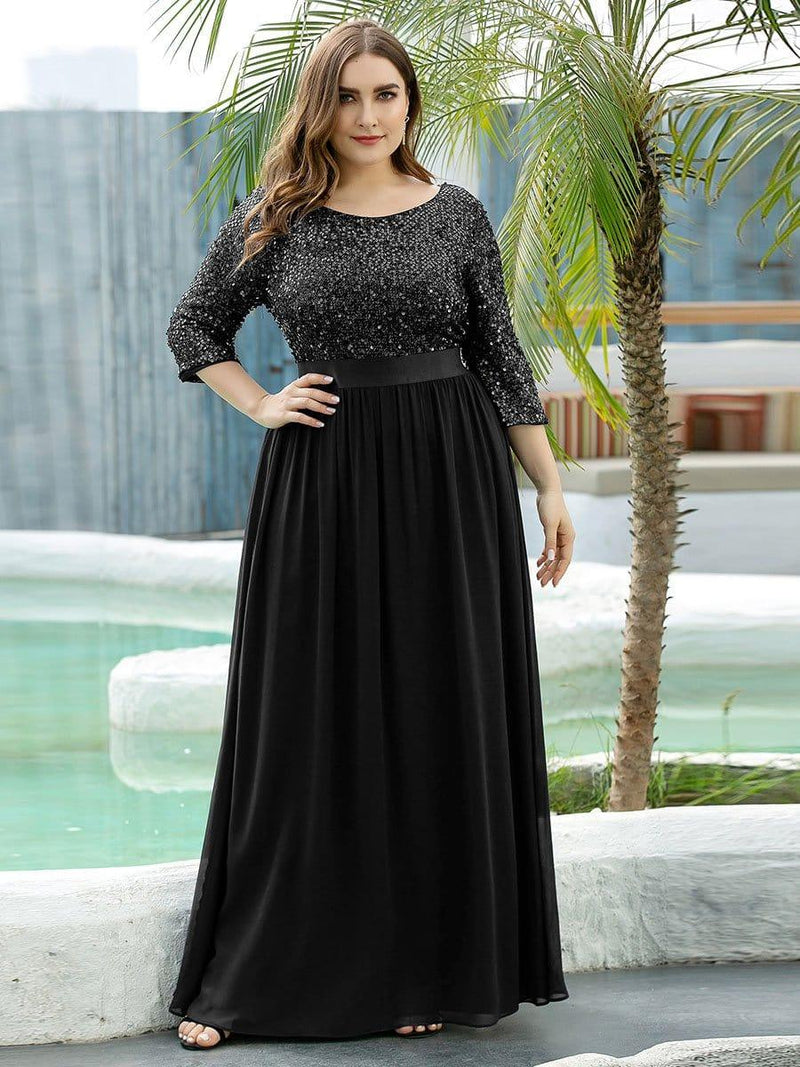 pretty FLORENCE|Plus Size Women's Long Chiffon & Sequin Evening Dresses for Mother of the Bride