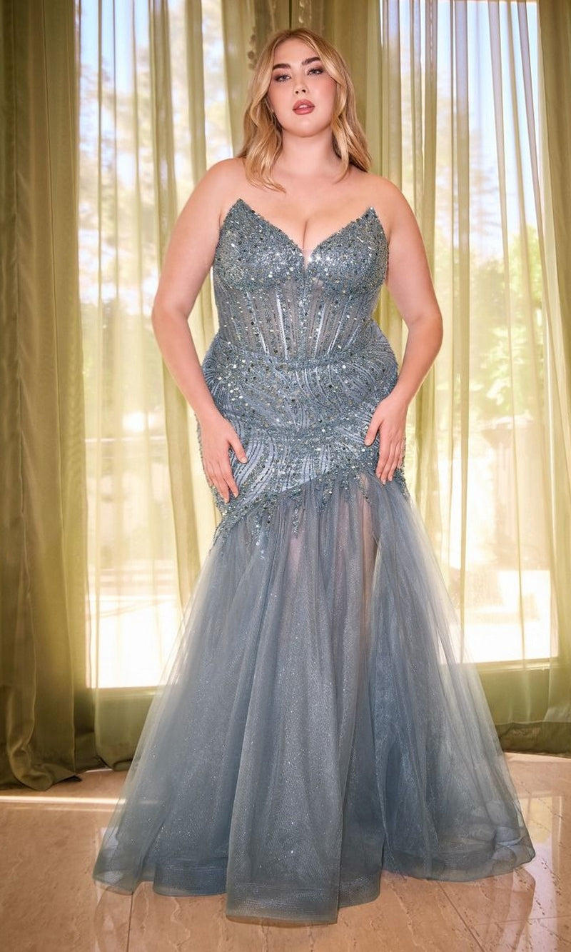 Plus-Size Long Mermaid Prom Dress CLCD0214C