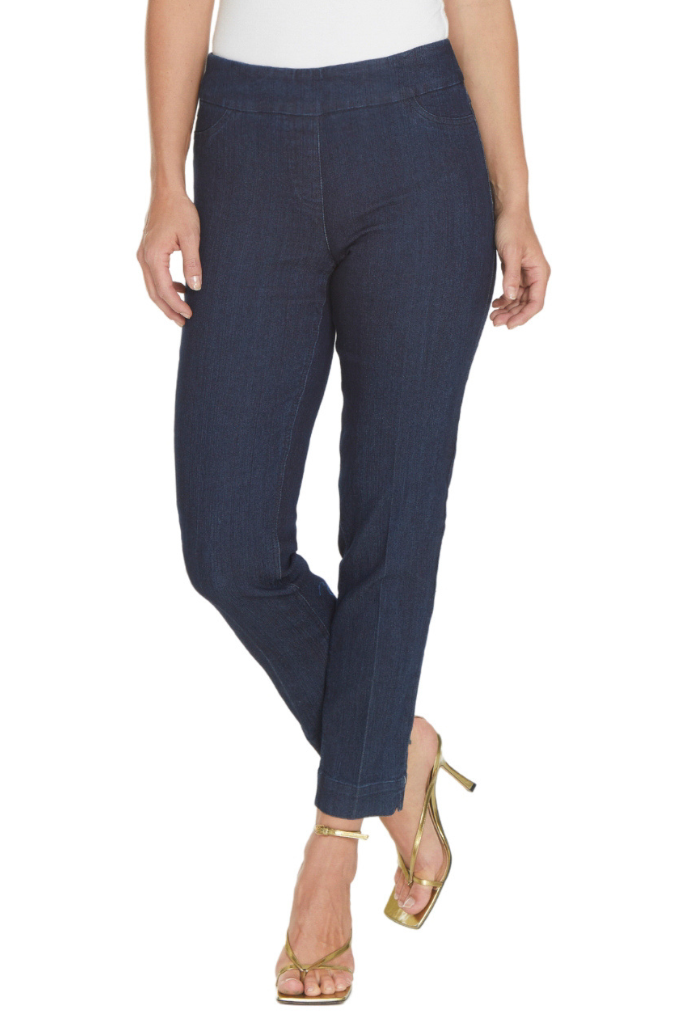 Plus Size Denim Ankle Jeans with Back Pockets