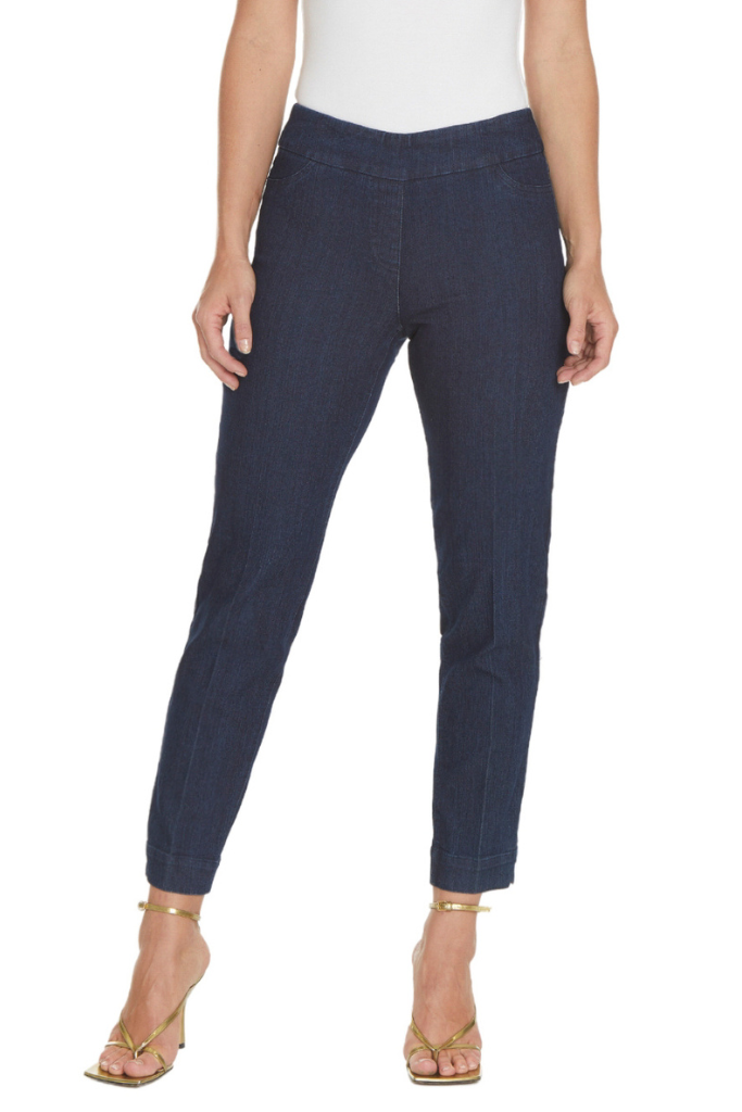 Plus Size Denim Ankle Jeans with Back Pockets