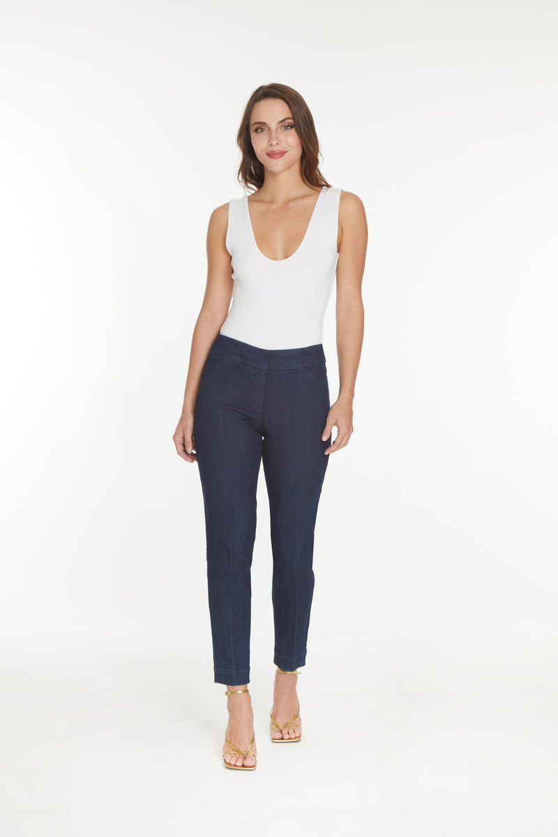 Plus Size Denim Ankle Jeans with Back Pockets