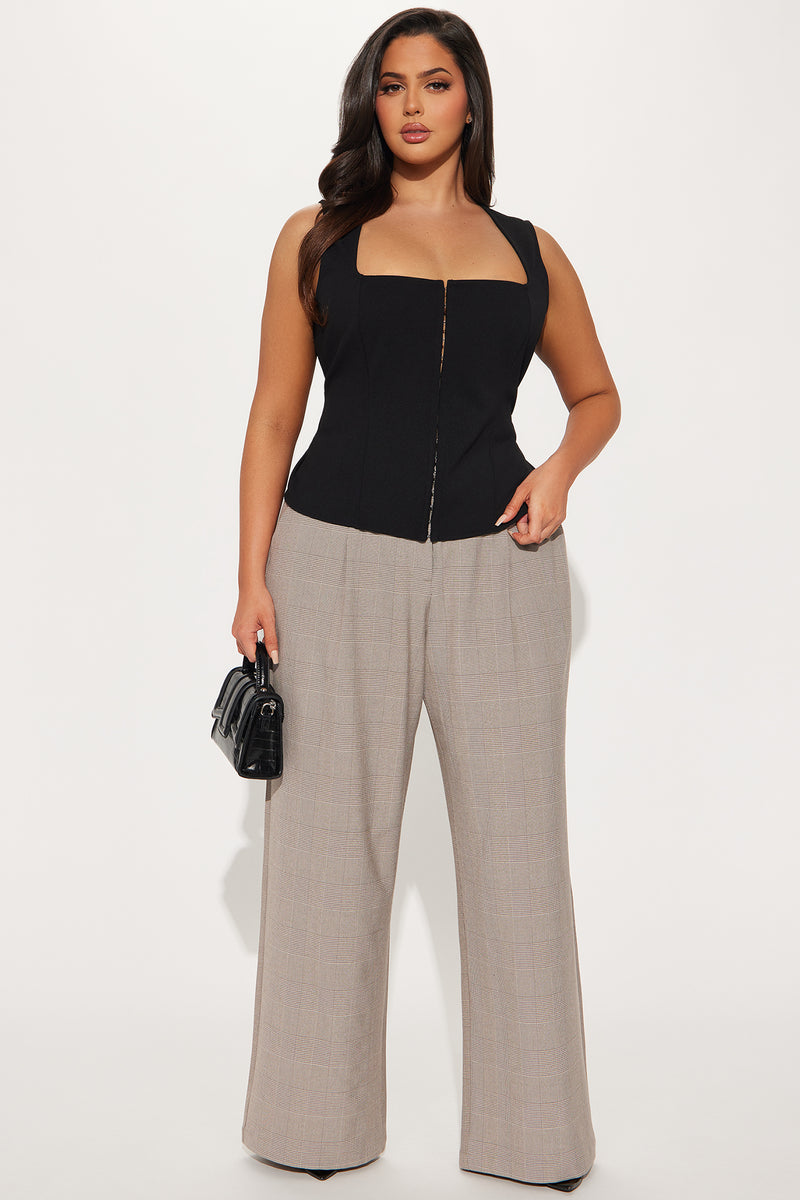 Tiana Corset Vest Top - Black