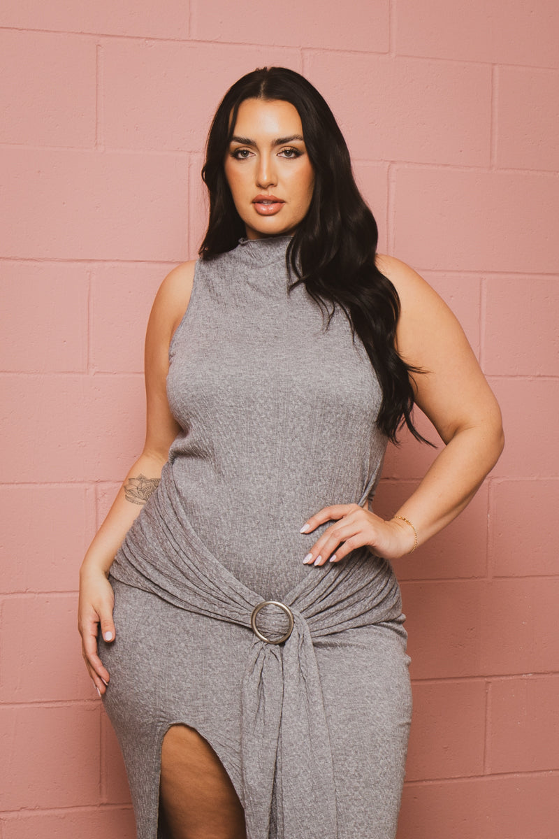 Plus Size  Karima Maxi  Dress - Grey