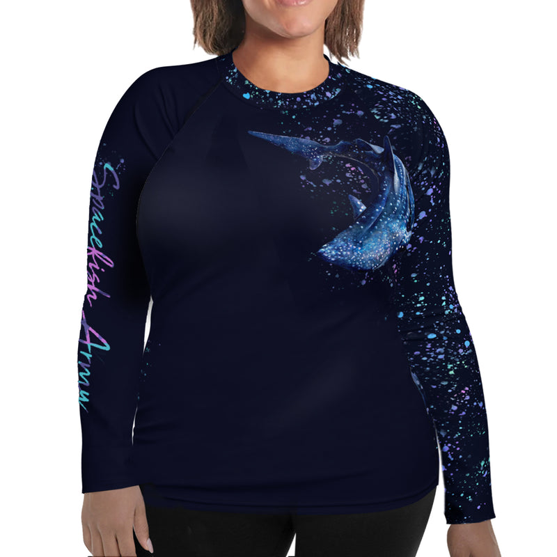 Plus Size Whale Shark Wonderland Rash Guard