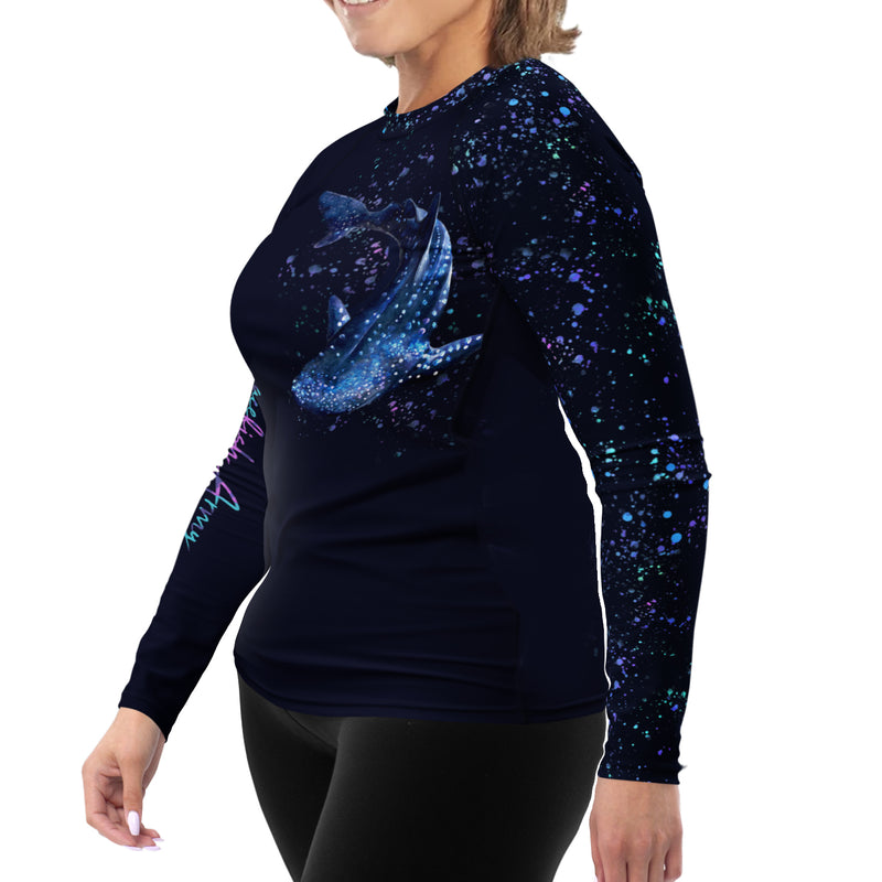 Plus Size Whale Shark Wonderland Rash Guard