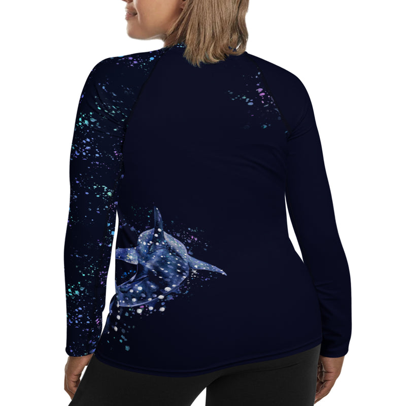 Plus Size Whale Shark Wonderland Rash Guard