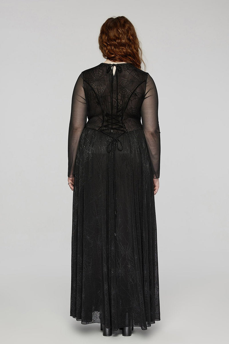 Black Widow Mesh Web Dress [Plus Size]