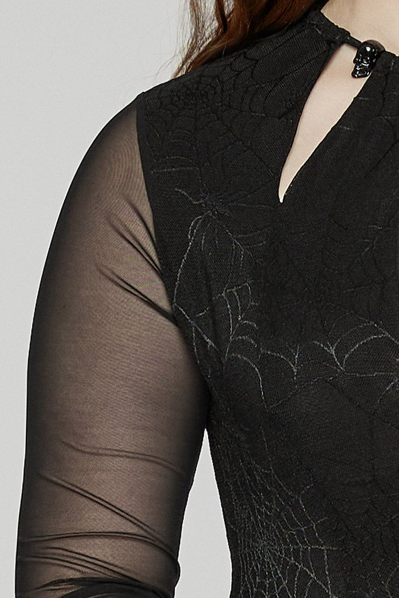 Black Widow Mesh Web Dress [Plus Size]