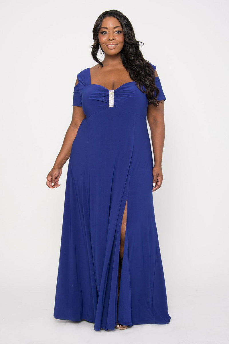 R&M Richards 1367W Long Plus Size Formal Evening Dress