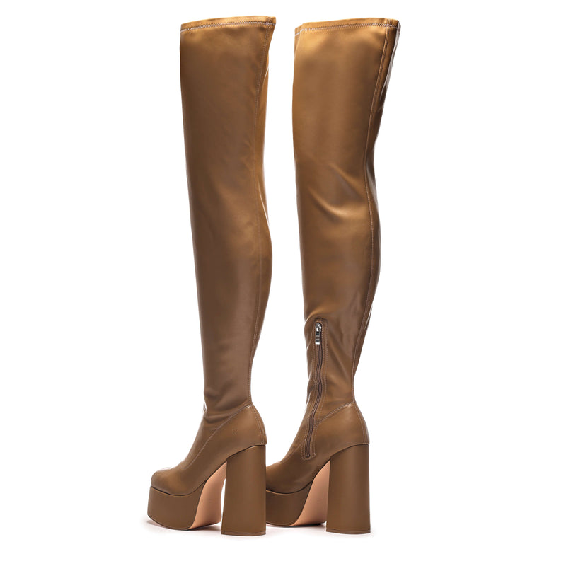 The Redemption Plus Size Thigh High Boots - Khaki