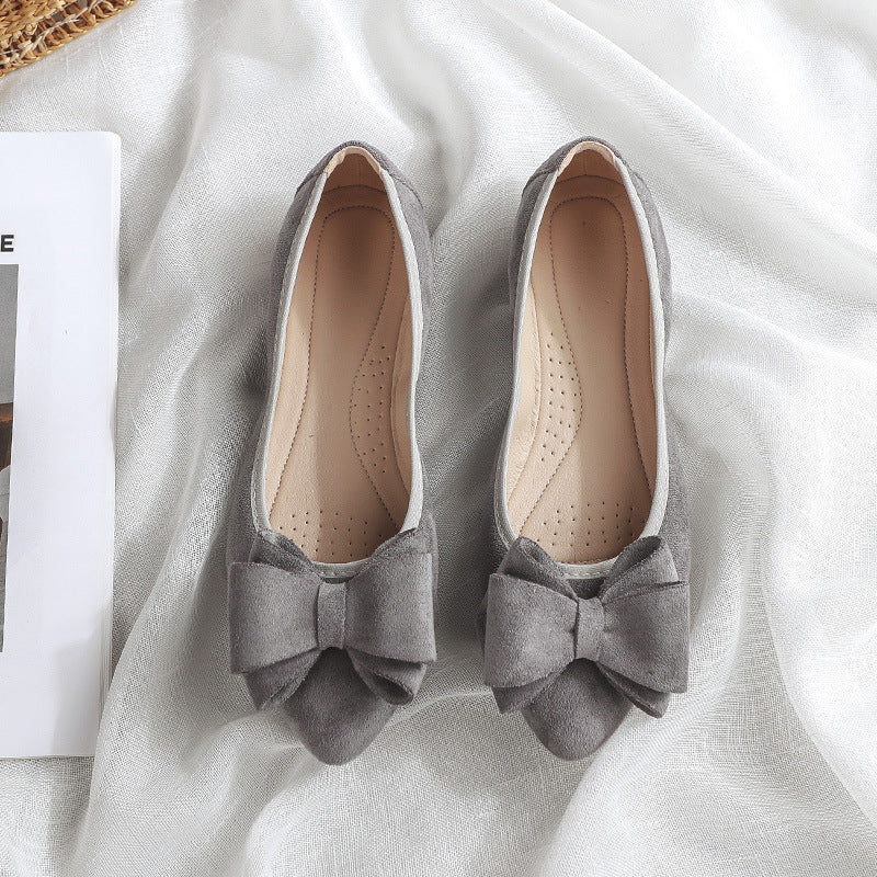 Plus Size Bow Pointed Flats (35-45)