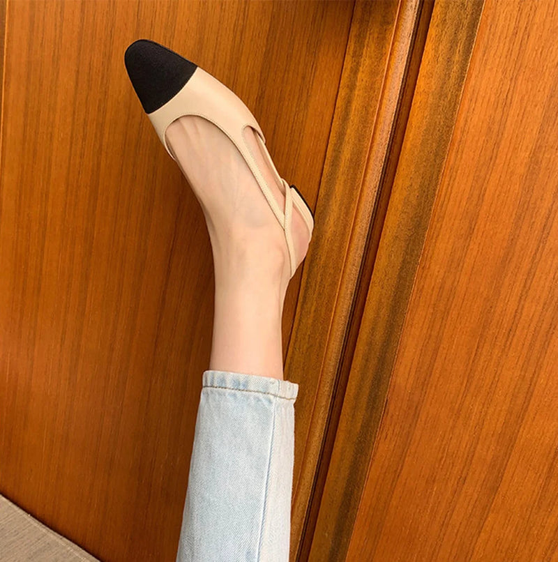 Plus Size 34-43 Women's Shoes Patchwork Design Sandals Summer Fashion Shallow Sandals Genuine Leather Women's Shoes
