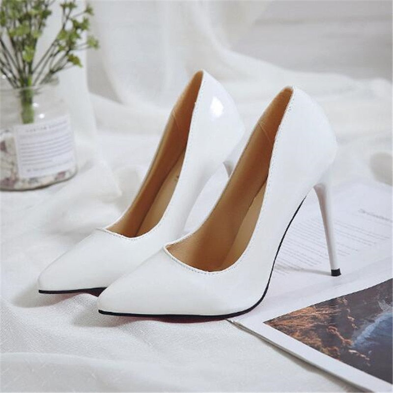 Plus Size 34-44 HOT Damenschuhe Pointed Toe Pumps Lackleder  High Heels Bootsschuhe Hochzeitsschuhe Zapatos Mujer