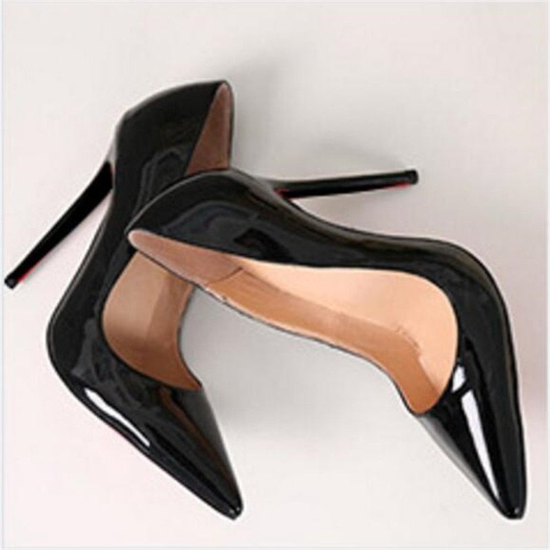 Plus Size 34-44 HOT Damenschuhe Pointed Toe Pumps Lackleder  High Heels Bootsschuhe Hochzeitsschuhe Zapatos Mujer