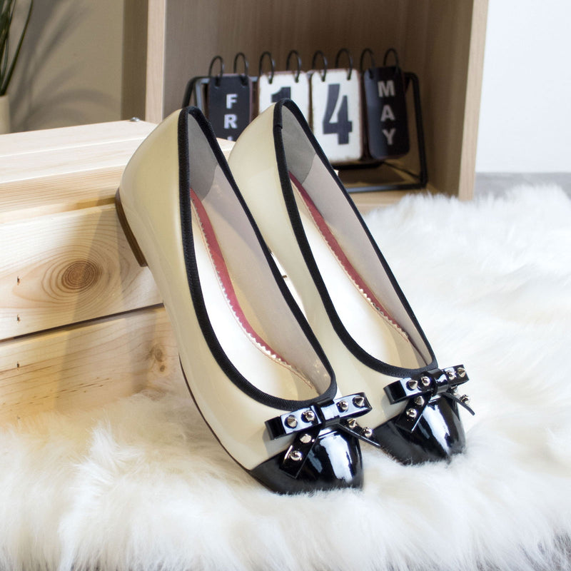 Women's Padua Flat Leather Shoes Wide Plus Size Luxury Black Greece Marble 5281