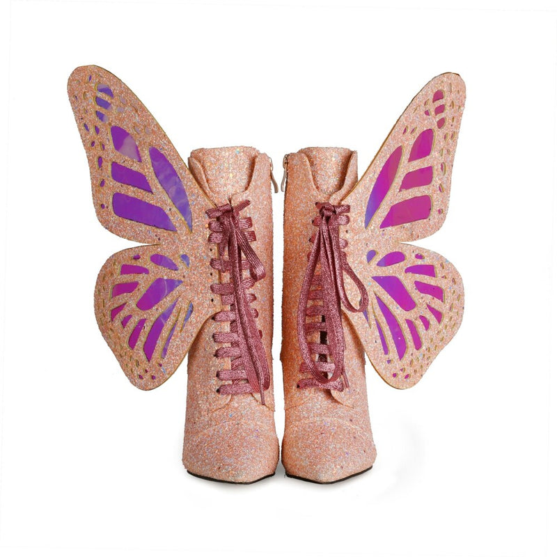 Butterfly - Drag Queen Ankle boots With Wings - Plus Size