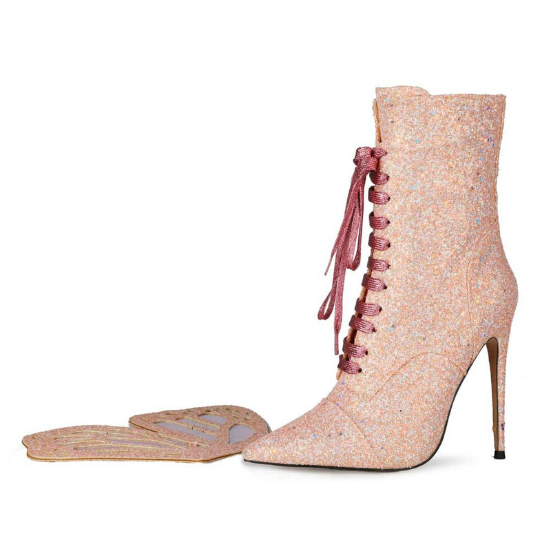 Butterfly - Drag Queen Ankle boots With Wings - Plus Size
