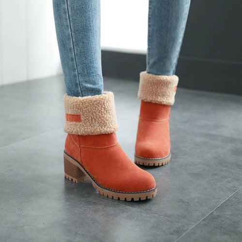 Plus Size Martin Snow Boots Short Bootie Footwear