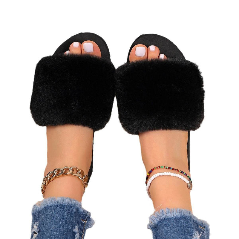Buycenter Women's Plus Size Thick Bottom Slippers - Super Soft Velvet