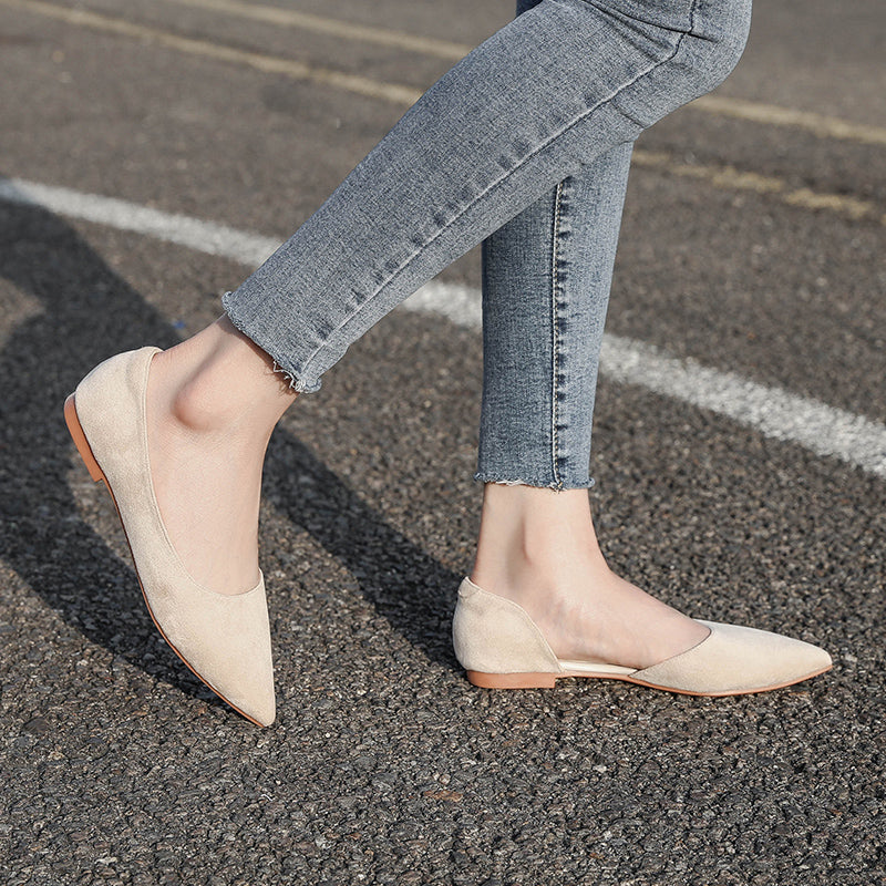 (34-45) Korean Big Size Pointed Toe Ballet Flats Shoes