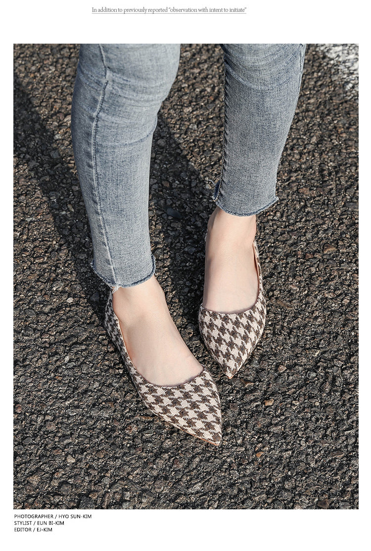(34-45) Korean Big Size Pointed Toe Ballet Flats Shoes