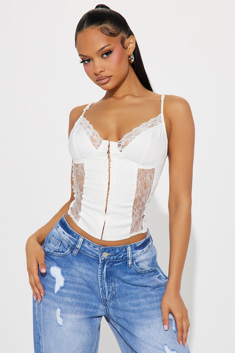 Elodie Corset Top - White