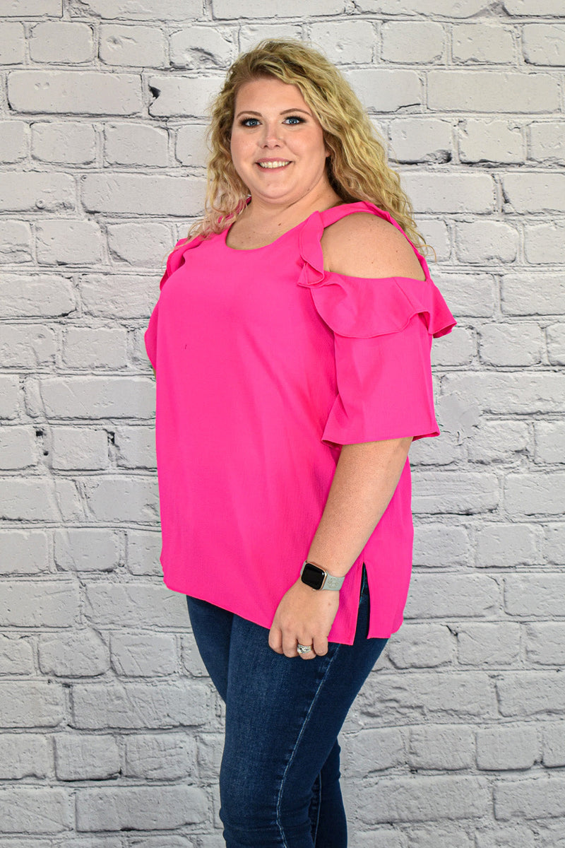 Cold Shoulder Tunic Top in Plus Size by Umgee Clothing