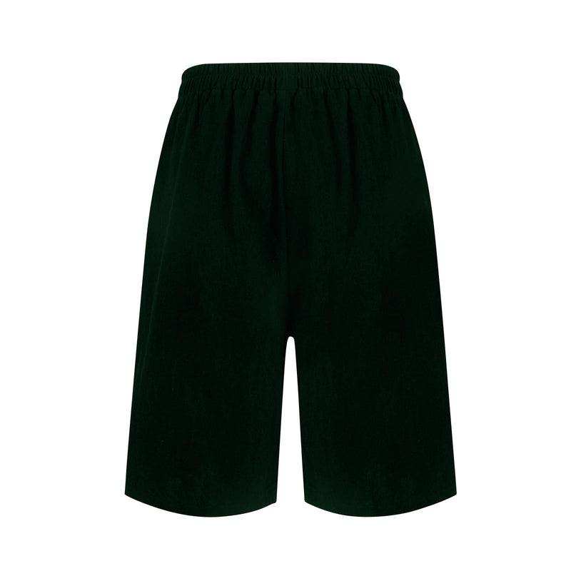Plus Size Shorts for Women Sweat Pants Wide Leg High Waisted Loose Baggy Elastic Cargo Shorts Summer Lounge Bermuda Knee Length Cotton Linen Short Ladies Comfy Clothing Trousers(Green,XX-Large)