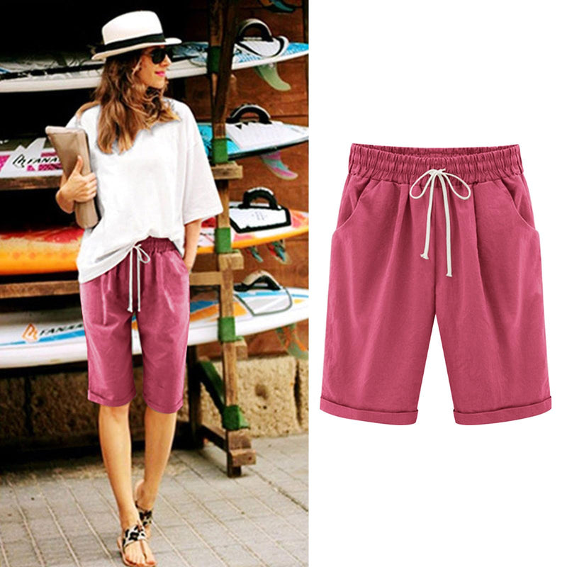 Day Prime Deals Today 2024 Long Shorts for Women Trendy Casual Summer 2024 Drawstring Bermuda Shorts Loose Fit Resort Wear Lounge Shorts Clothing Peime Orders shorts for women high waisted plus size
