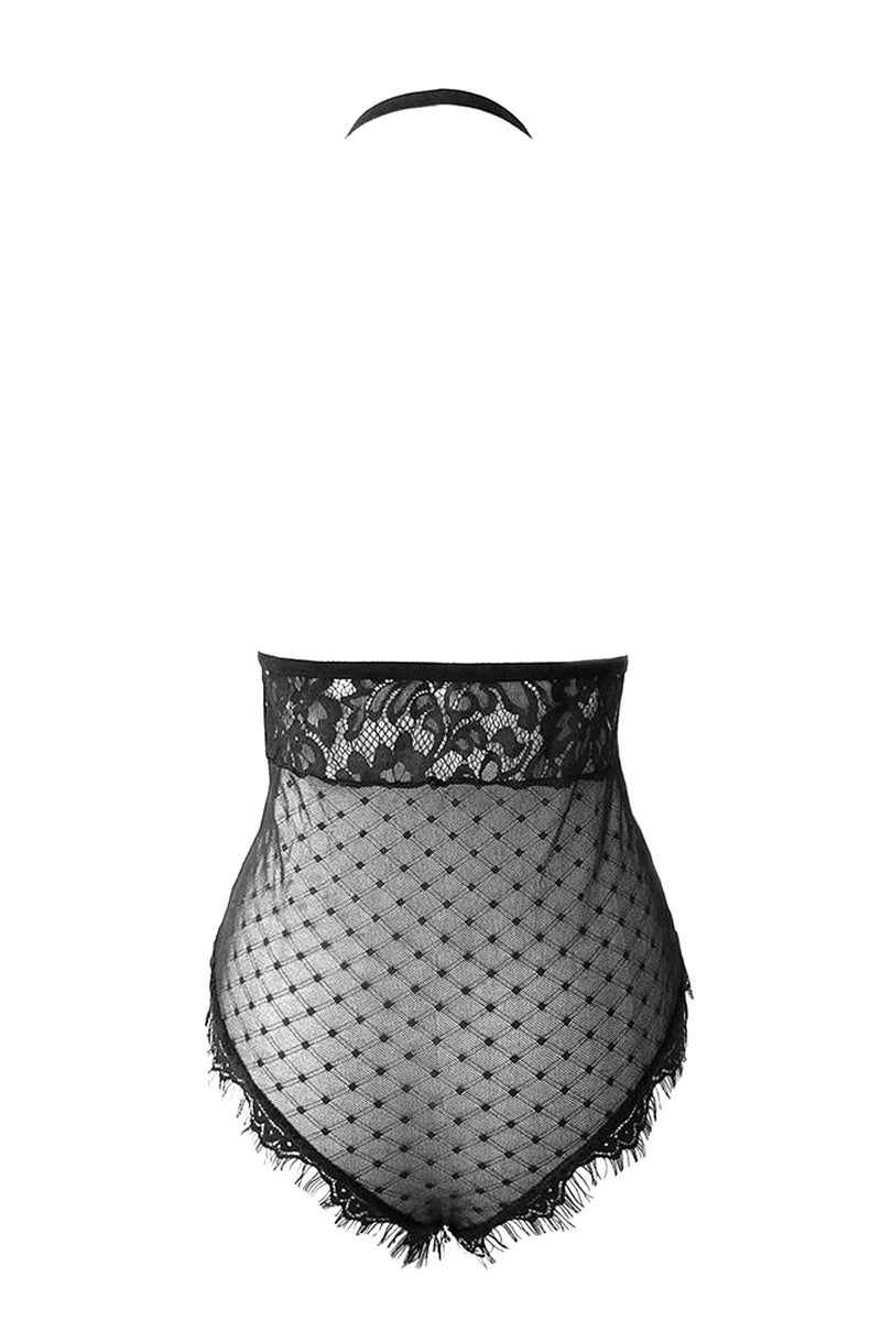 Eyelash Lace See Through Teddy Bodysuit