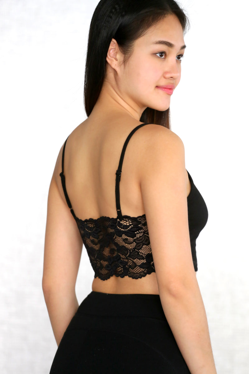 Lace Panel Crop Cami Top