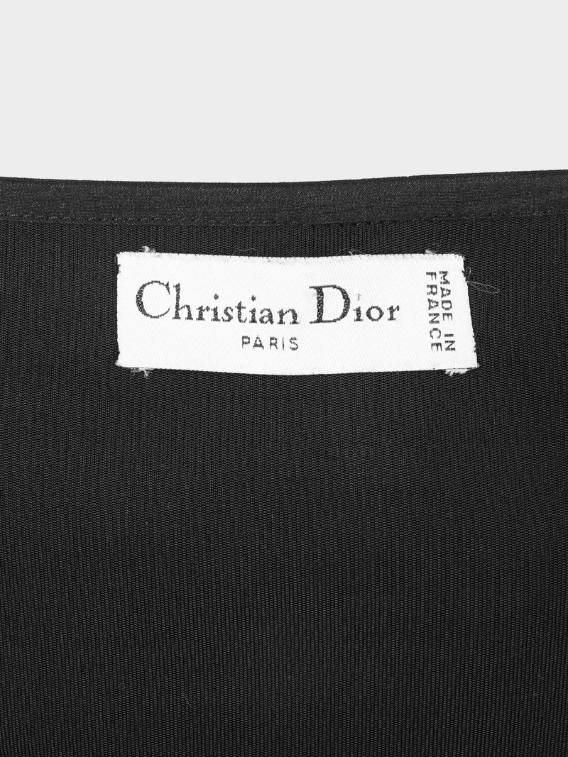 Christian Dior 2000s Black Off-shoulder Sequin-embellished Top