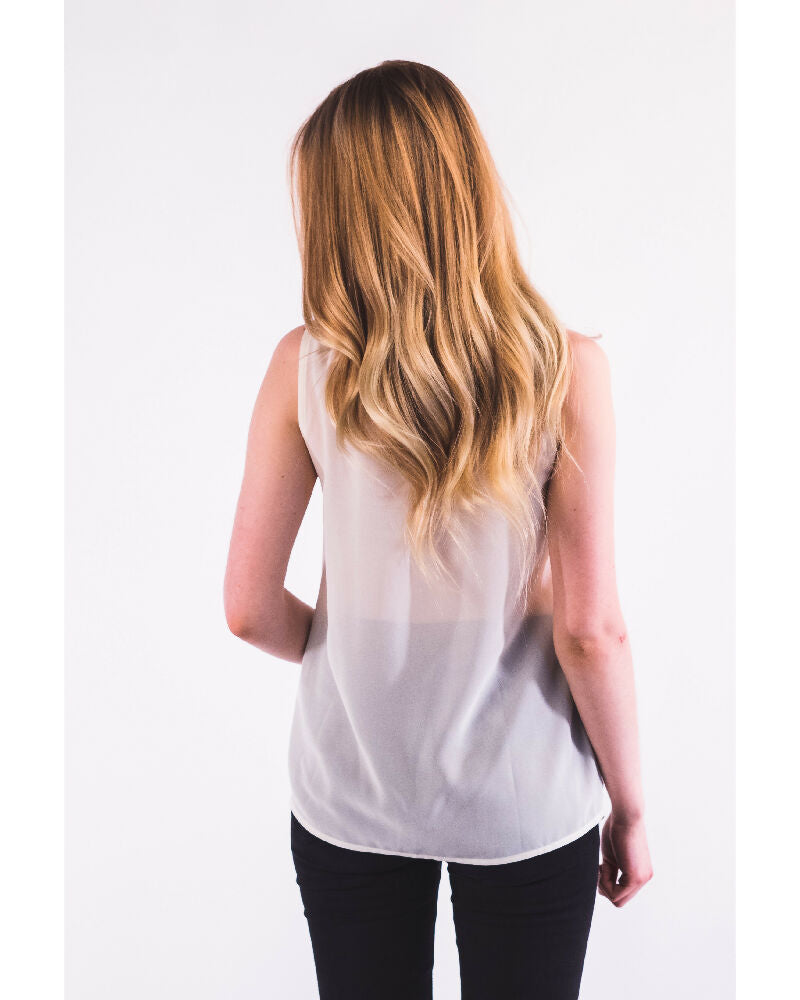 (3P.PACK) Multi Chain Embellished Chiffon Top in White