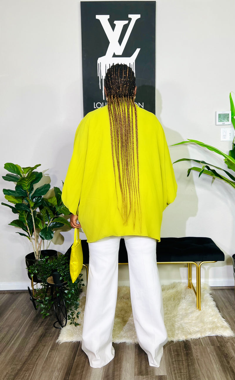 PRIMROSE OVERSIZED EMBELLISHED TOP (Lime Green)