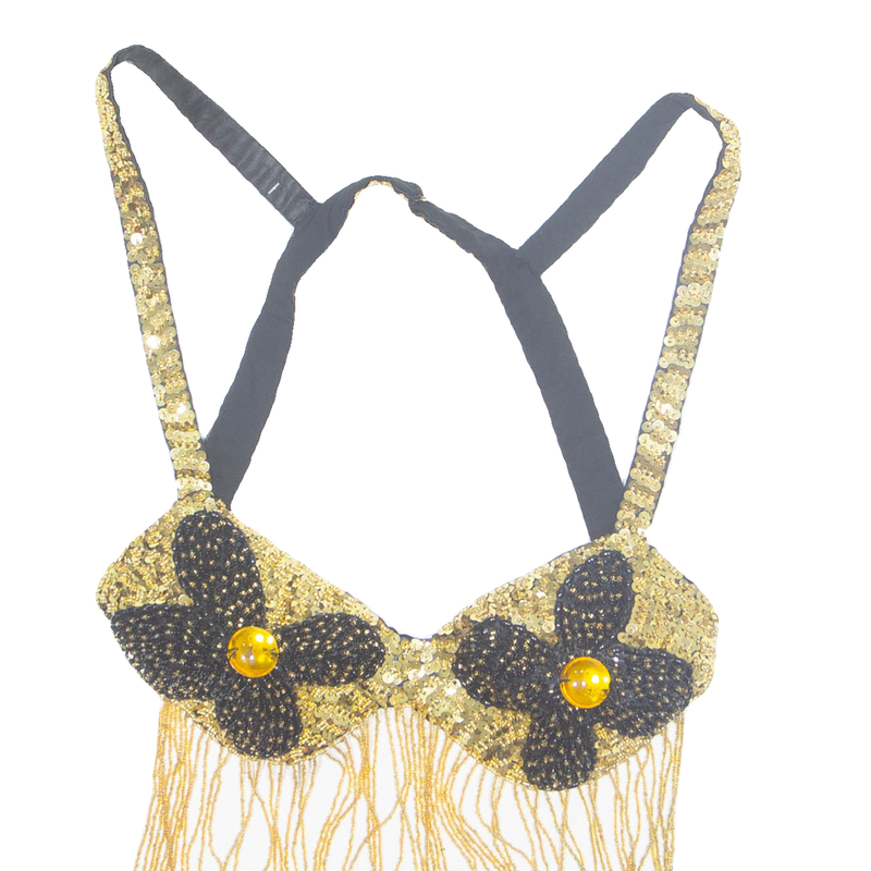 Embellished Bralette Womens Cropped Blouse Gold Blouse M