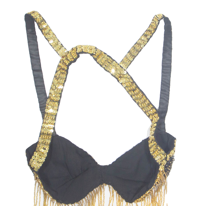 Embellished Bralette Womens Cropped Blouse Gold Blouse M