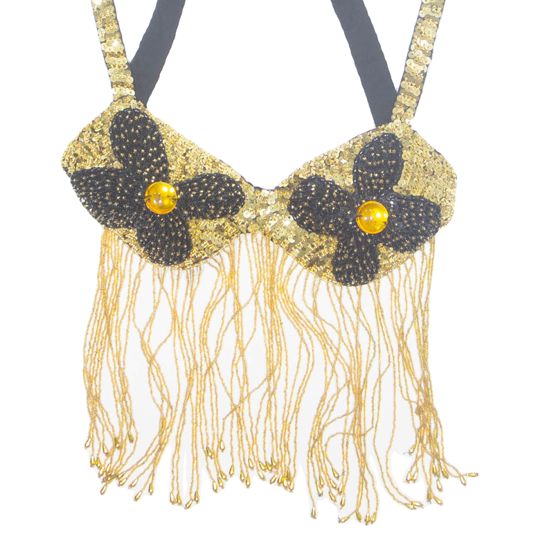 Embellished Bralette Womens Cropped Blouse Gold Blouse M