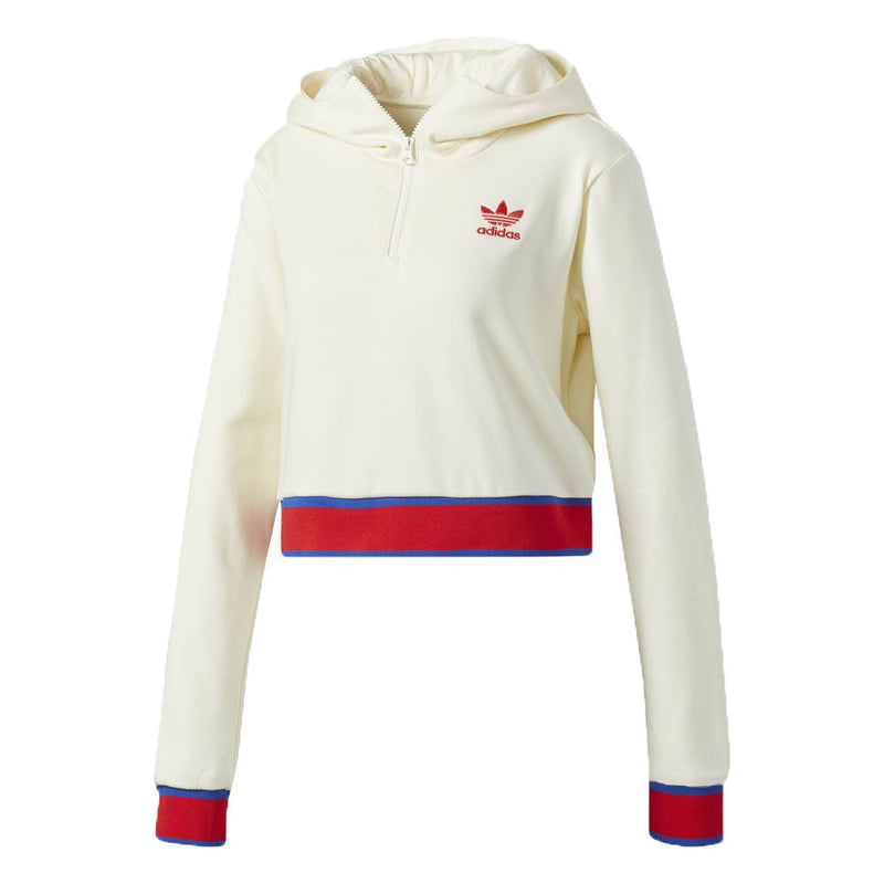 Adidas Originals Embellished Arts Women's Cropped Hoodie Cream White