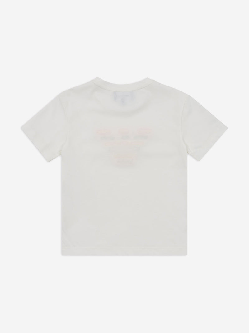 Girls Embellished Logo T-Shirt in Ivory