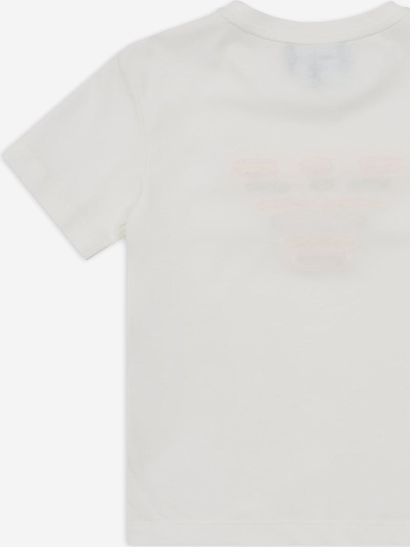 Girls Embellished Logo T-Shirt in Ivory