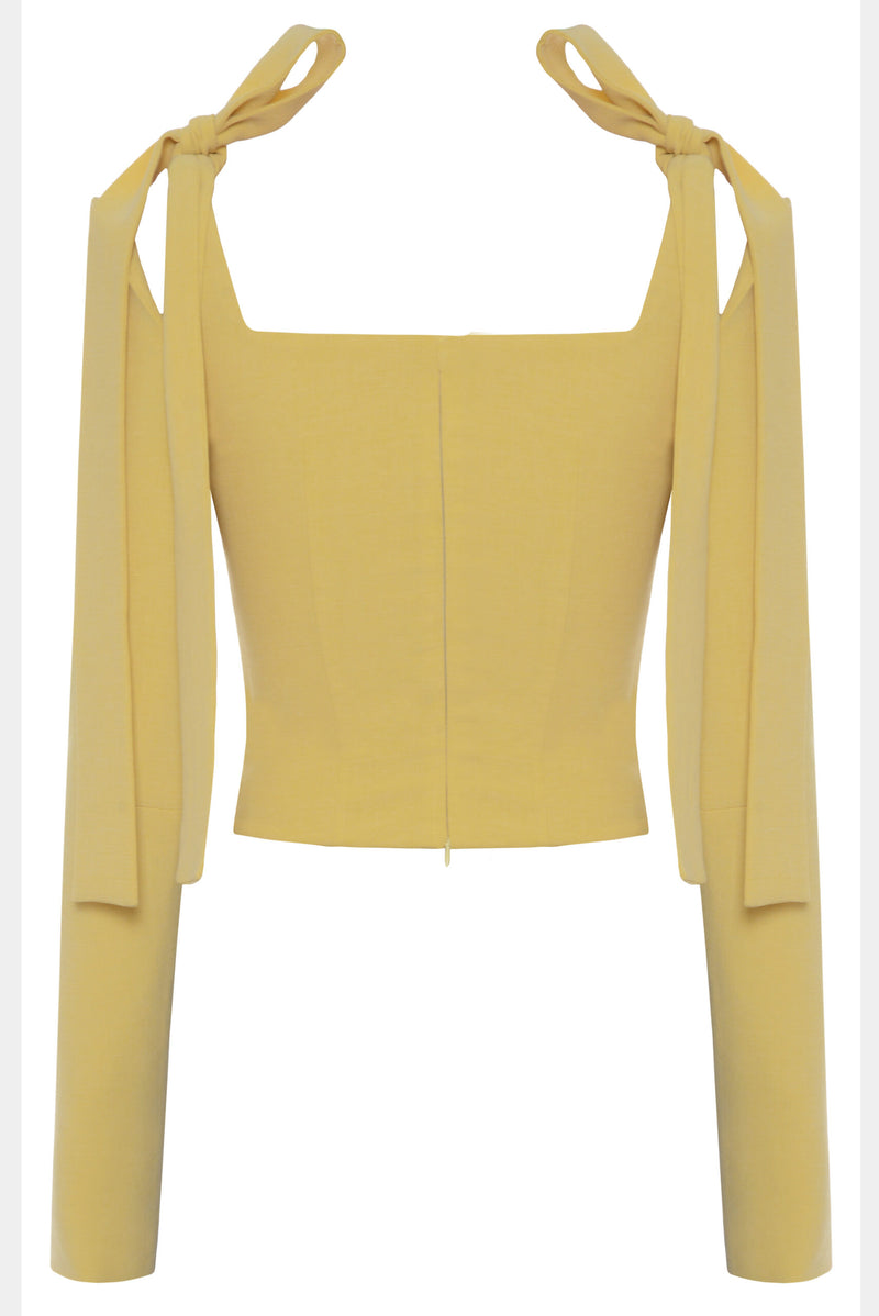 Bow-Embellished Corset Blouse