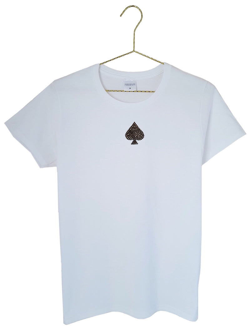Ace Embellished Women's T-shirt - White