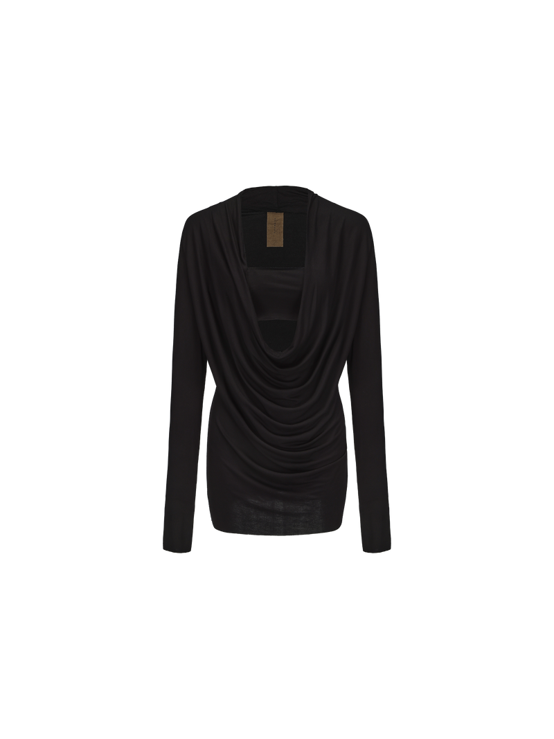 Black Draped Neck Bandeau Top
