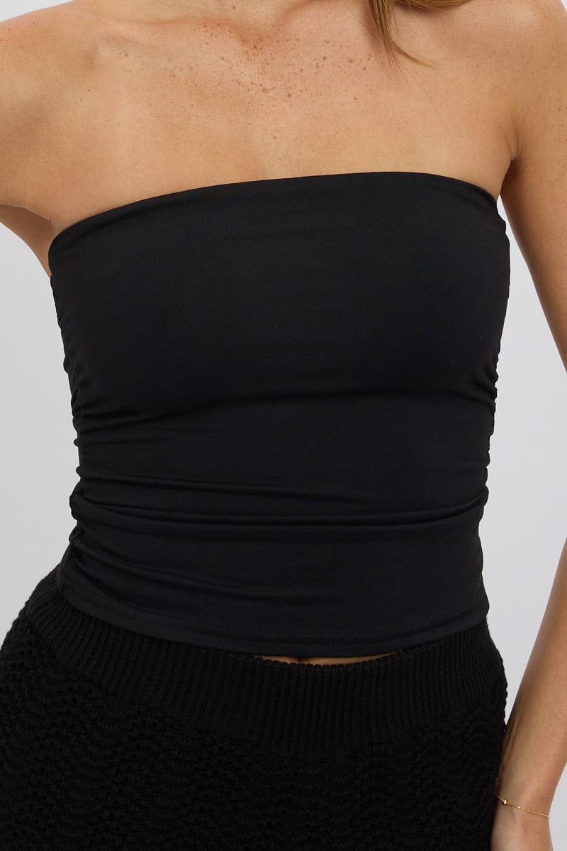 Black Ruched Bandeau Supersoft